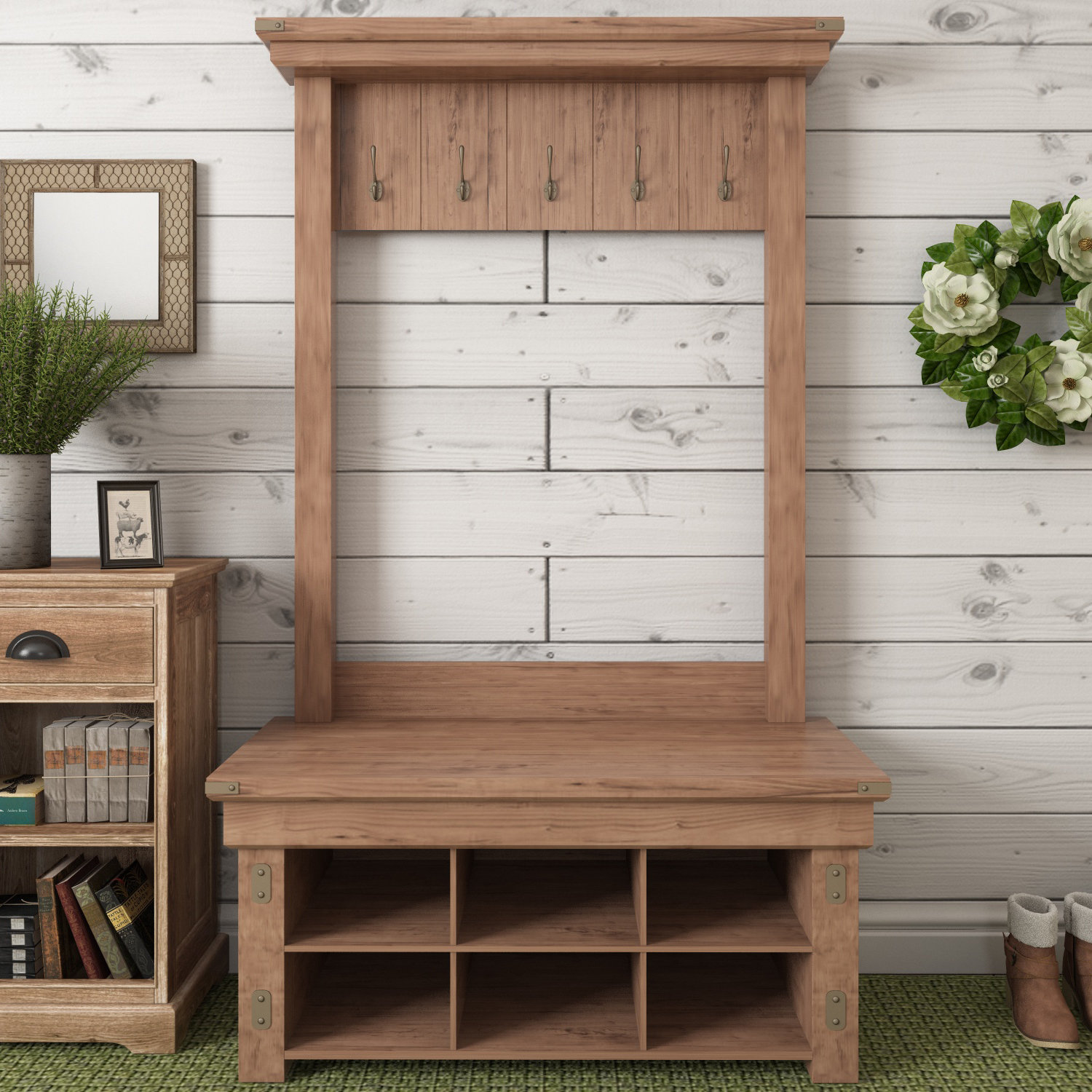 Antique Hall Trees & Stands for sale | eBay single hall tree storage bench